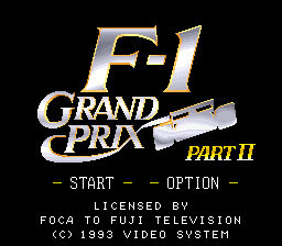 F-1 Grand Prix - Part II Title Screen